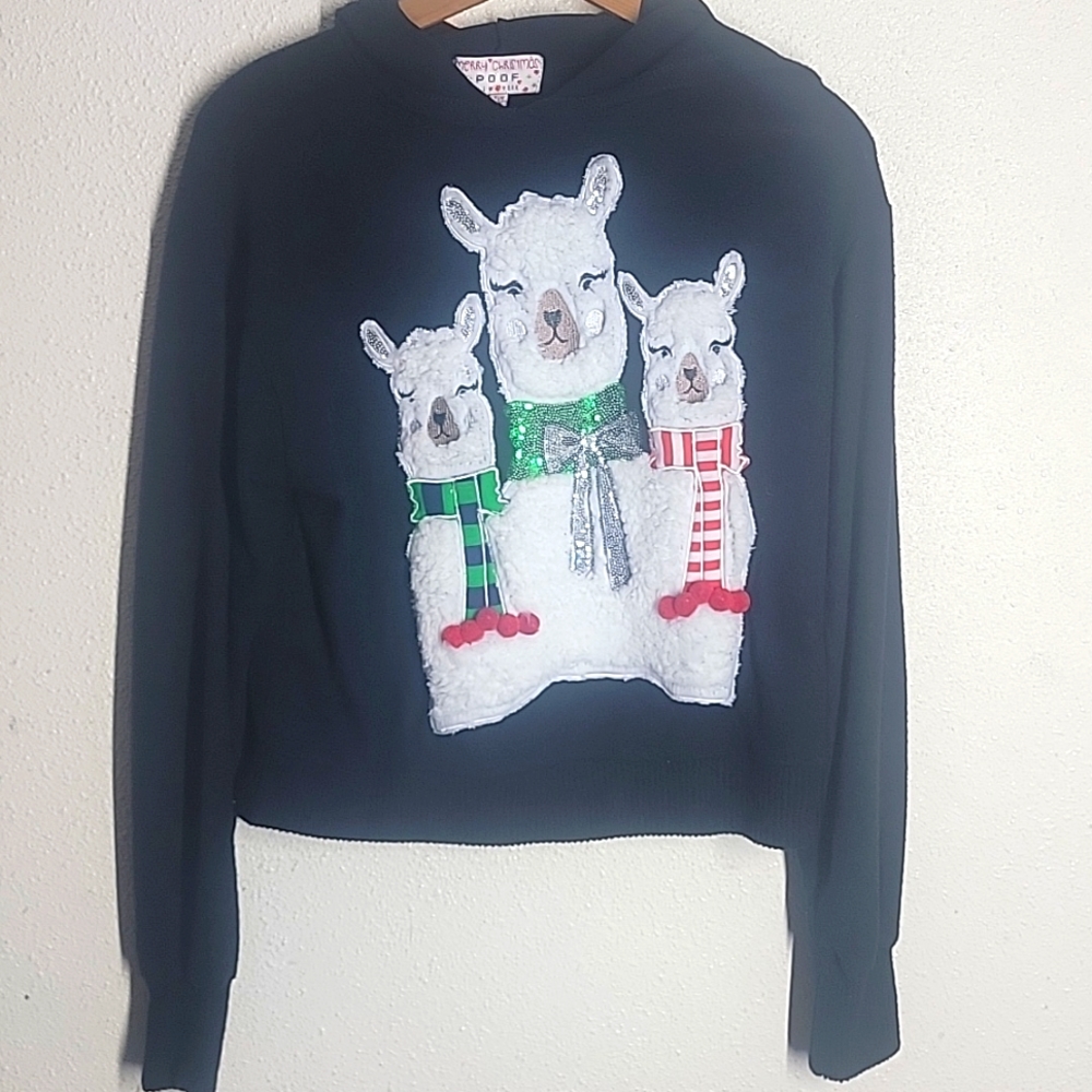Merry Christmas poof girls sweater. #2